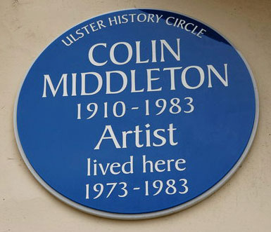 Colin Middleton plaque on Victoria Road in Bangor